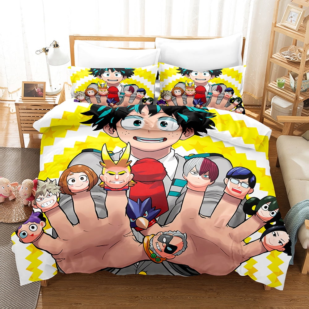 Anime My Hero Academia Bedding Comforter Sets 3 PCS Breathable Action