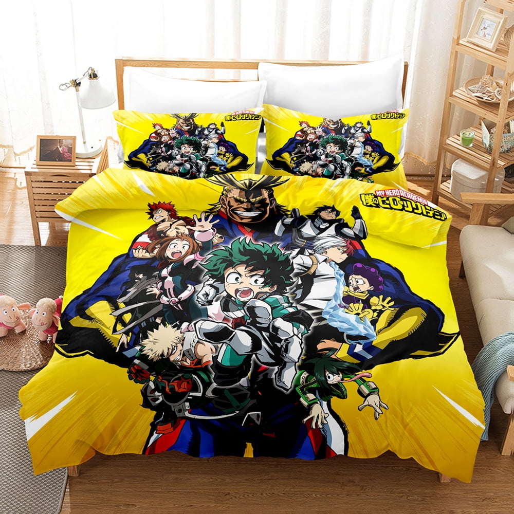 Anime My Hero Academia Bedding Comforter Sets 3 PCS Breathable Action