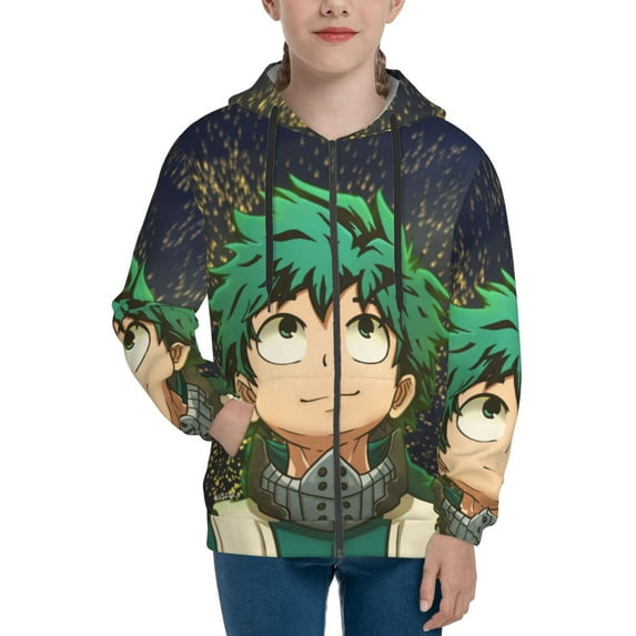 Anime My Hero Academia Teen Sweatshirts Hoodies Youth Hooded Hoody Fashion Zipper Coat For Boys And Girls