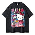 thumbnail image 1 of Anime My Melody T Shirt Oversized Vintage Washed Kuromi T-shirts Retro Streetwear Hello Kitty Cute Girl Tops Tees Women Cotton, 1 of 20