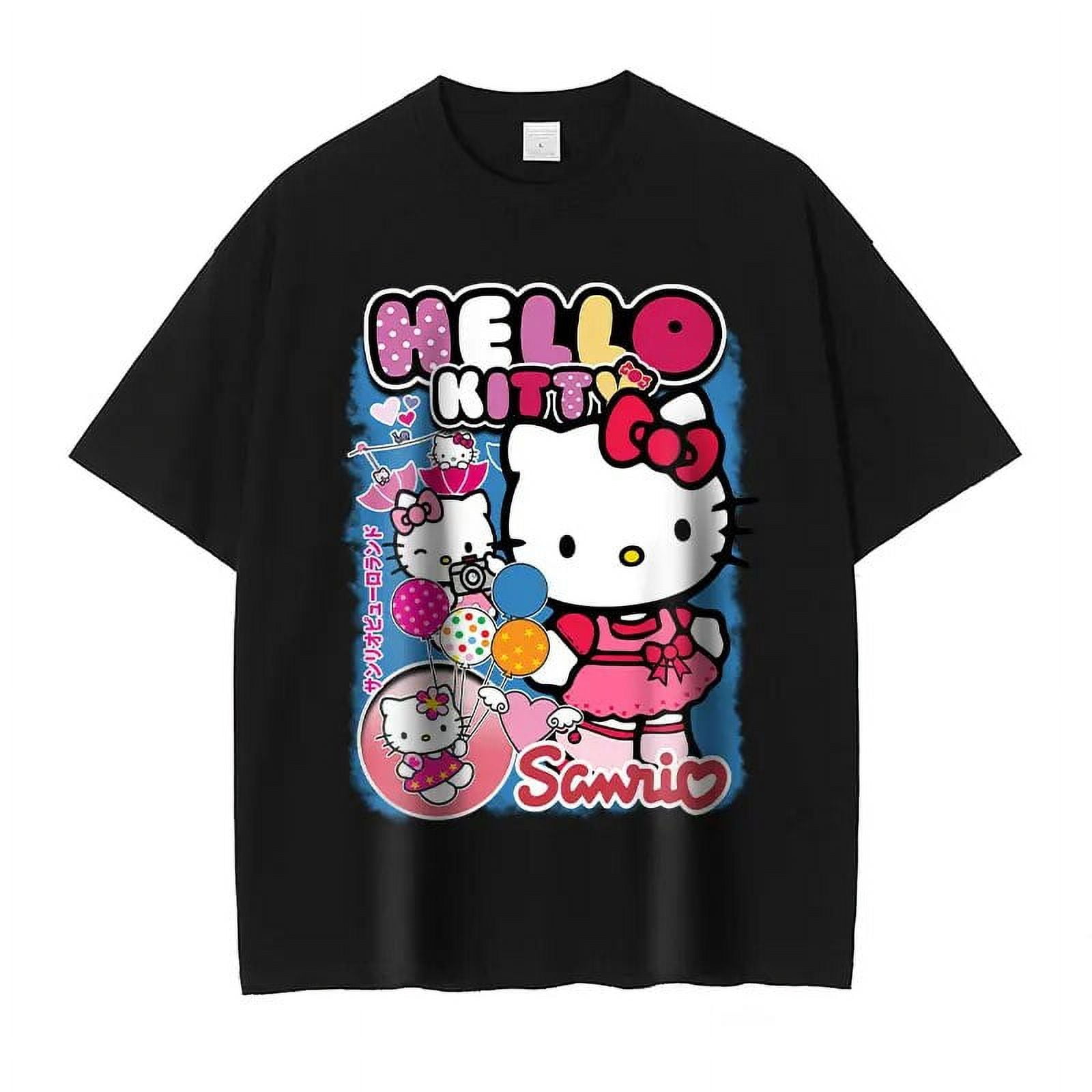 Anime My Melody T Shirt Oversized Vintage Washed Kuromi T-shirts Retro ...