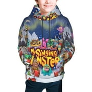 YDEGUXN Anime My Singing Monster Hoodies Boys Girls Sweatshirt Pullover Long Sleeve Costumes Gifts for Kids