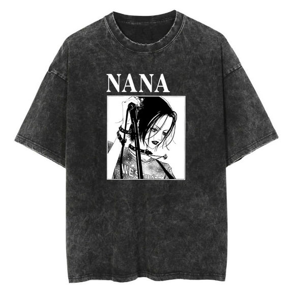 Anime NANA Washed Vintage T-Shirt Merch Casual Short Sleeved T Shirt Unisex TShirt