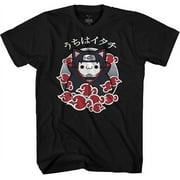 Anime Naruto Akatsuki Chibi Cat Itachi Anime T-Shirt - Black Adult Unisex Tee in Cute Chibi Cat Style, Medium