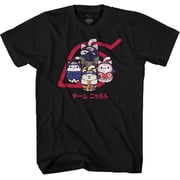 Anime Naruto Chibi Cat Team Naruto T-Shirt   Black Adult Unisex Tee Featuring Naruto, Sasuke, and Sakura in Cute Chibi Cat Style, Medium