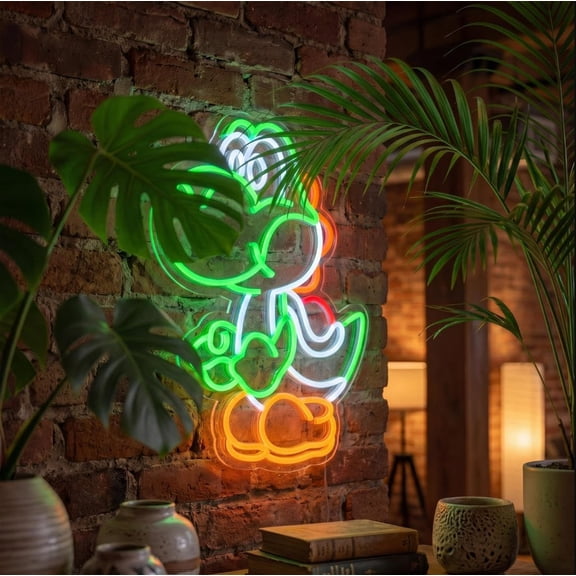 Anime Neon Sign Dinosaurs Neon Sign Dimmable LED Neon Lights for Bedroom Wall Decor Game Room Decor Dinosaur Decor for Kids Boys Man Cave, Gifts for Game Fans