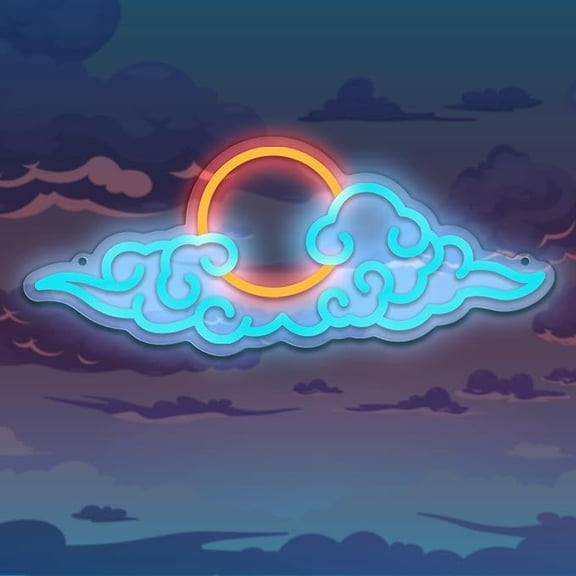 Anime Neon Sign,Led Cloud Neon Signs for Wall Decor,Gaming Neon Sign for Teen Boys Room Decor Anime-themed Wall Bedroom Game Room Man Cave Party Wall Decoration