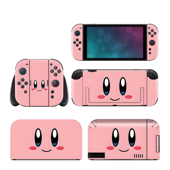 Anime for Nintendo Switch 2 Skin Full Set Protective Vinyl Decal Stickers for Switch 2 Console, Handle Grips & Dock | No Residue, Anti-Scratch - Kirby
