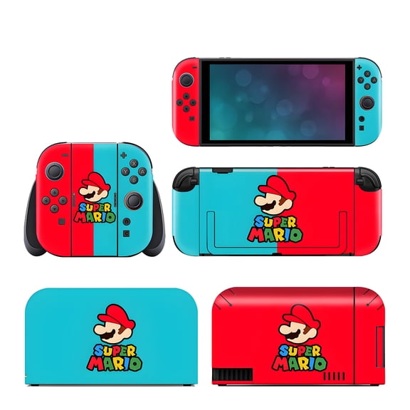 Anime for Nintendo Switch 2 Skin Full Set Protective Vinyl Decal Stickers for Switch 2 Console, Handle Grips & Dock | No Residue, Anti-Scratch - Mario