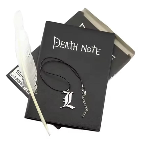 Anime Notebook with Feather Pen and Necklace 3 pcs set