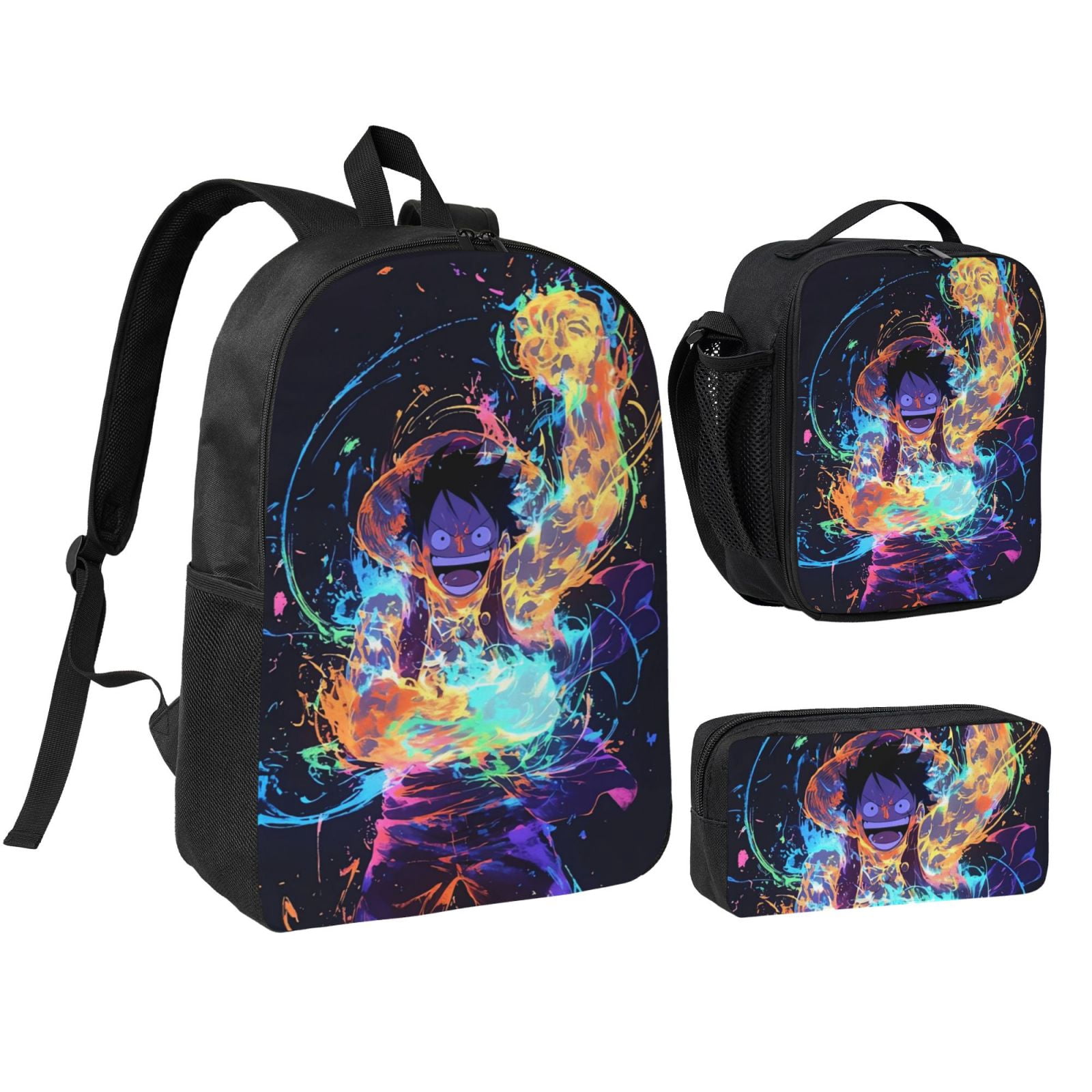 Anime ONE PIECE Backpack 3 Pcs Casual Multifunction Travel Backpacks 17 ...