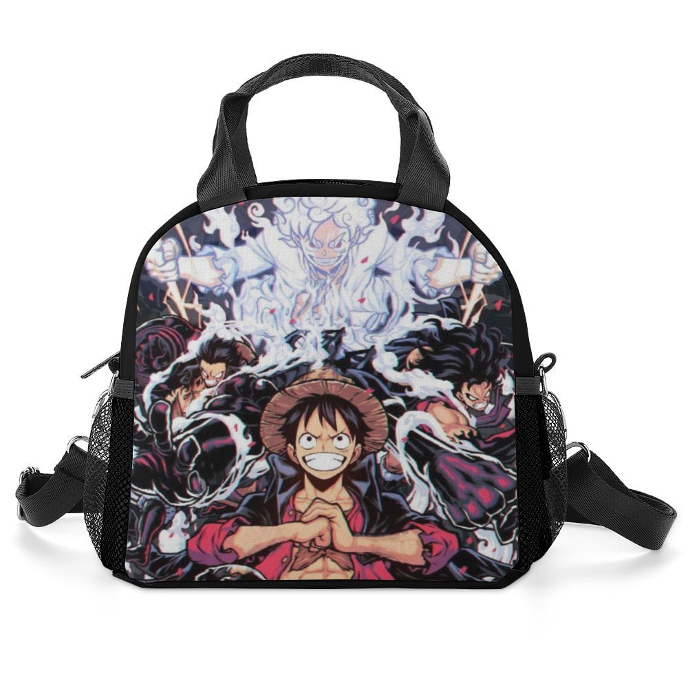 Anime ONE PIECE Lunch Bag, Insulated Lunch Box with Shoulder Strap, Large Capacity Durable Lunch