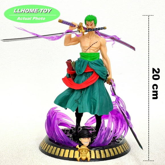 Anime OP Roronoa Zoro Three-Knife 2head PVC Action Figure Statue Toy Gift