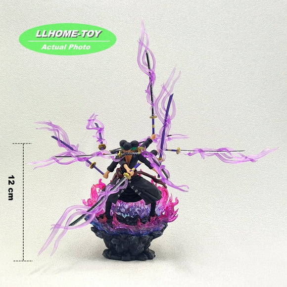 Anime OP Roronoa Zoro three Heads Nine Swords Fight Figure Statue Toy Gift