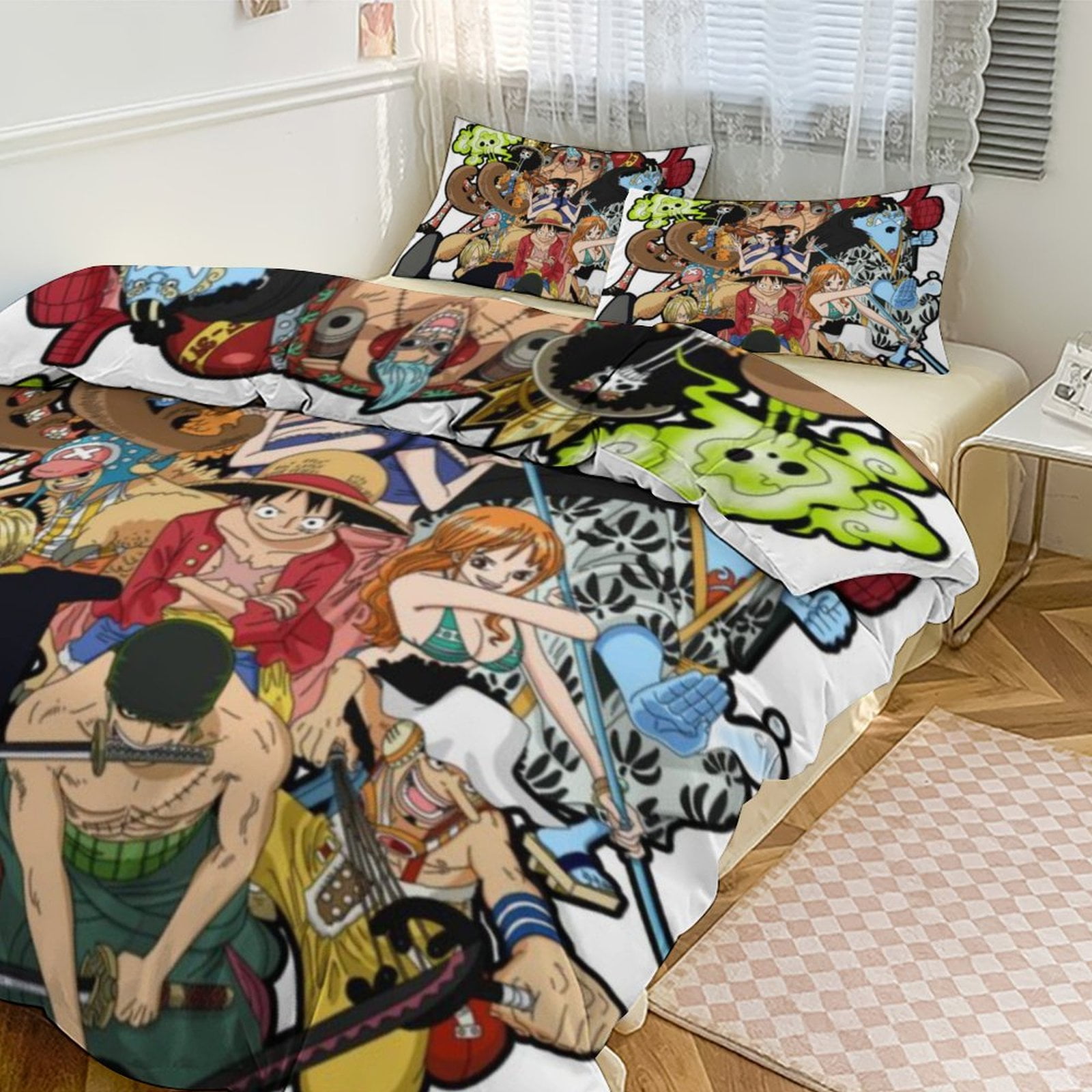 Anime One Piece Bedding Set One Piece Merch Queen Size Bedding Sets