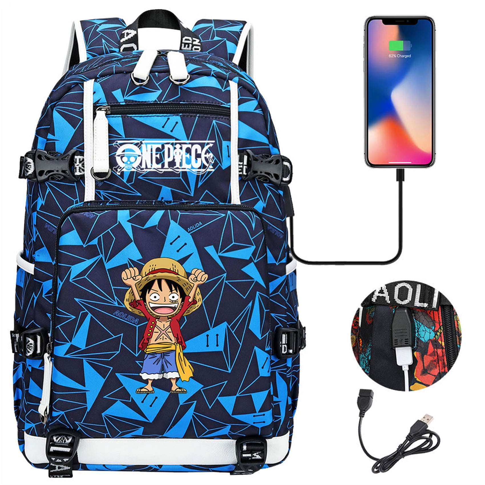 Anime One Piece Classic Backpack Waterproof Travel Laptop Knapsack ...