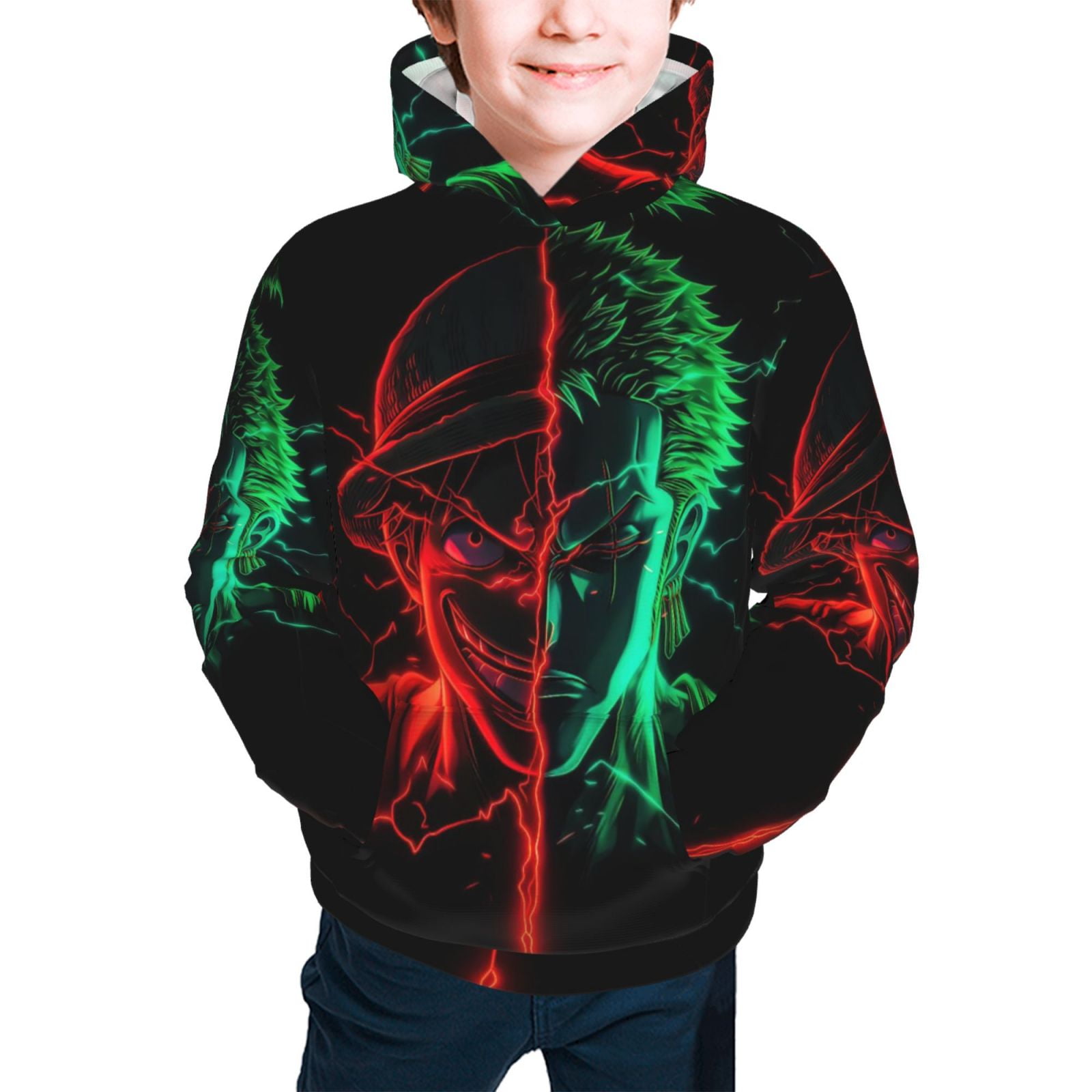 Anime One Piece Hoodie for Kids Teens S Pullover Sweatshirt Anime One ...