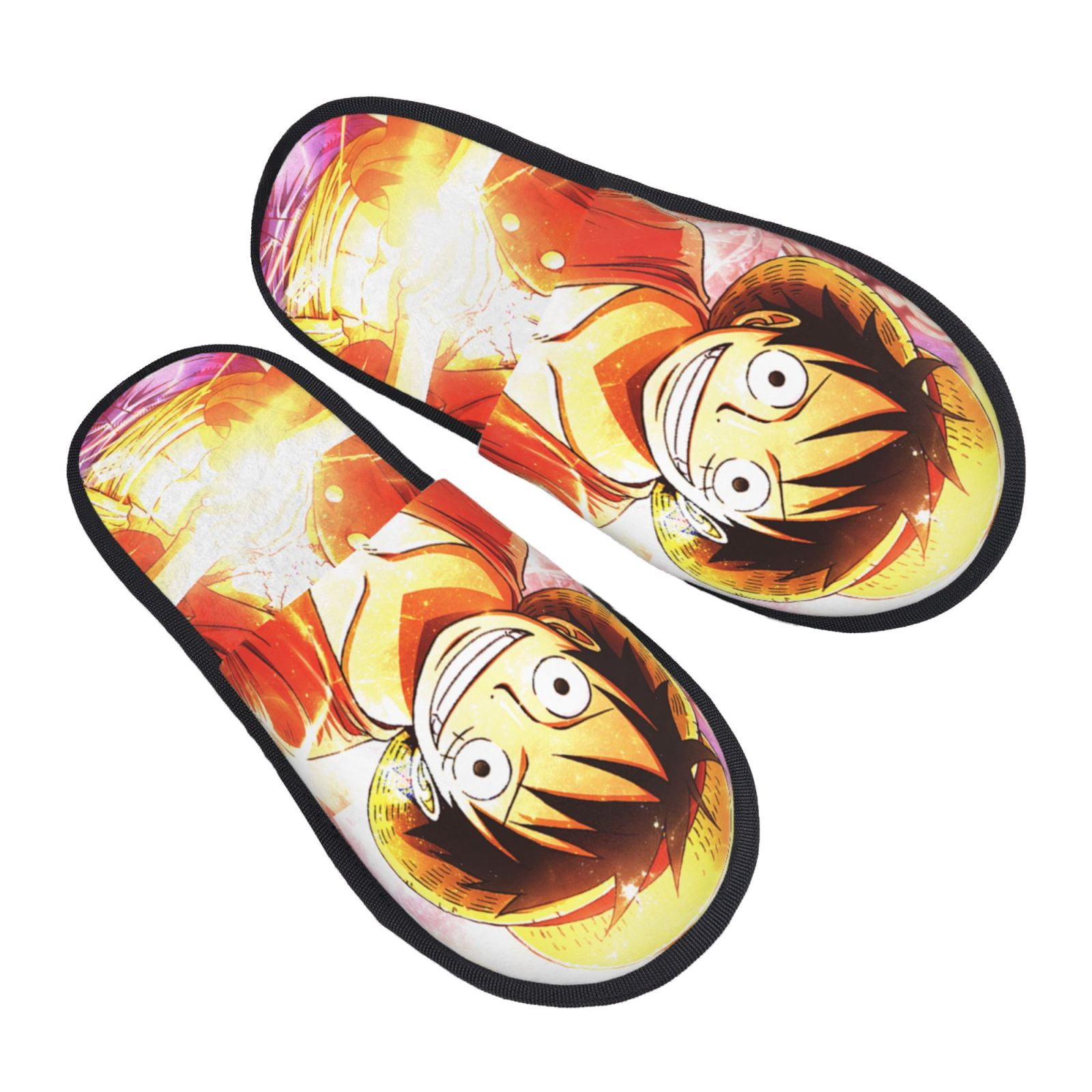 Anime One-Piece Luffy Furry Slippers For Men Women Fuzzy House Slippers