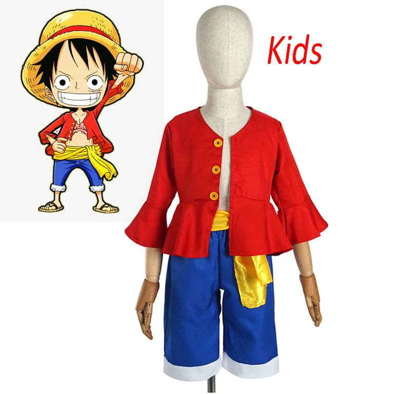 Anime One Piece Luffy Kids Costume Manga Halloween Cosplay Luffy Cosplay  Clothes