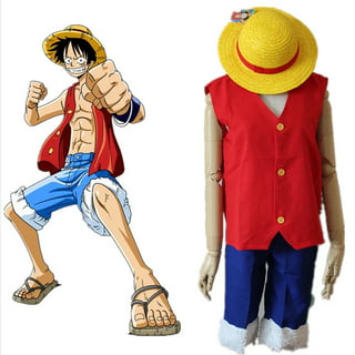 Anime One Piece Clothes Luffy Cosplay Costume Accessories, 8pcs/set