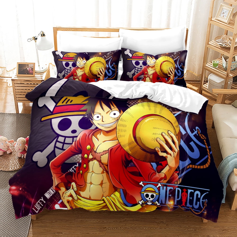 Anime One Piece Luffy Twin Size Comforter Bedding Set for Room Decor ...
