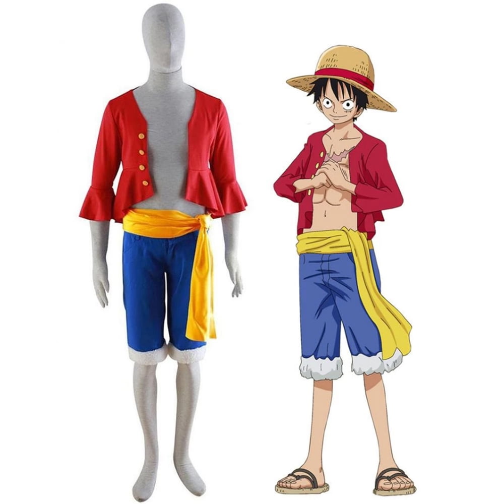 Monkey D Luffy Costume for Kids: Youth Luffy One Piece Shirt 