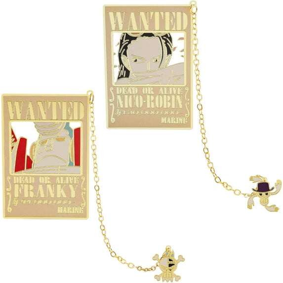 Anime One Piece Stainless Steel Bookmark for Men Women Students Teachers Study Reading Book Tools Gifts Surprise for Anime Fans,2Pcs Set D