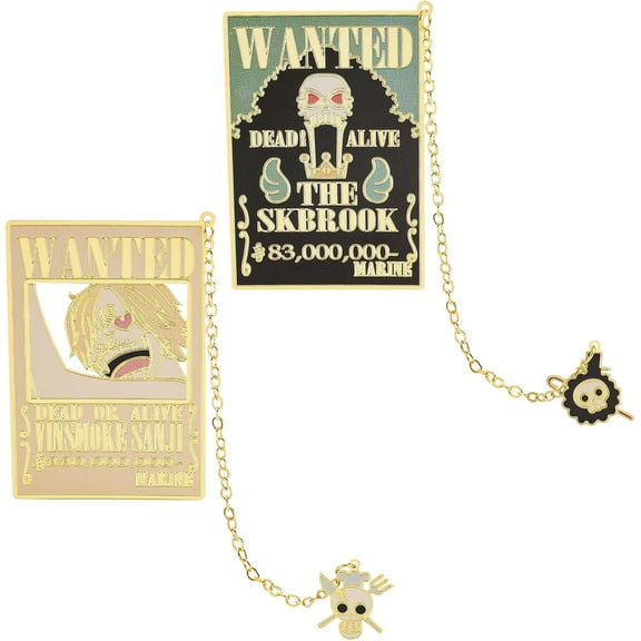 Anime One Piece Stainless Steel Bookmark for Men Women Students Teachers Study Reading Book Tools Gifts Surprise for Anime Fans,2Pcs Set E