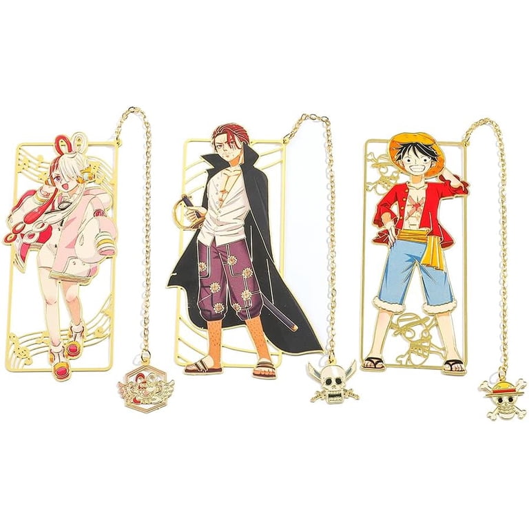 Anime One Piece Stainless Steel Bookmark for Men Women Students