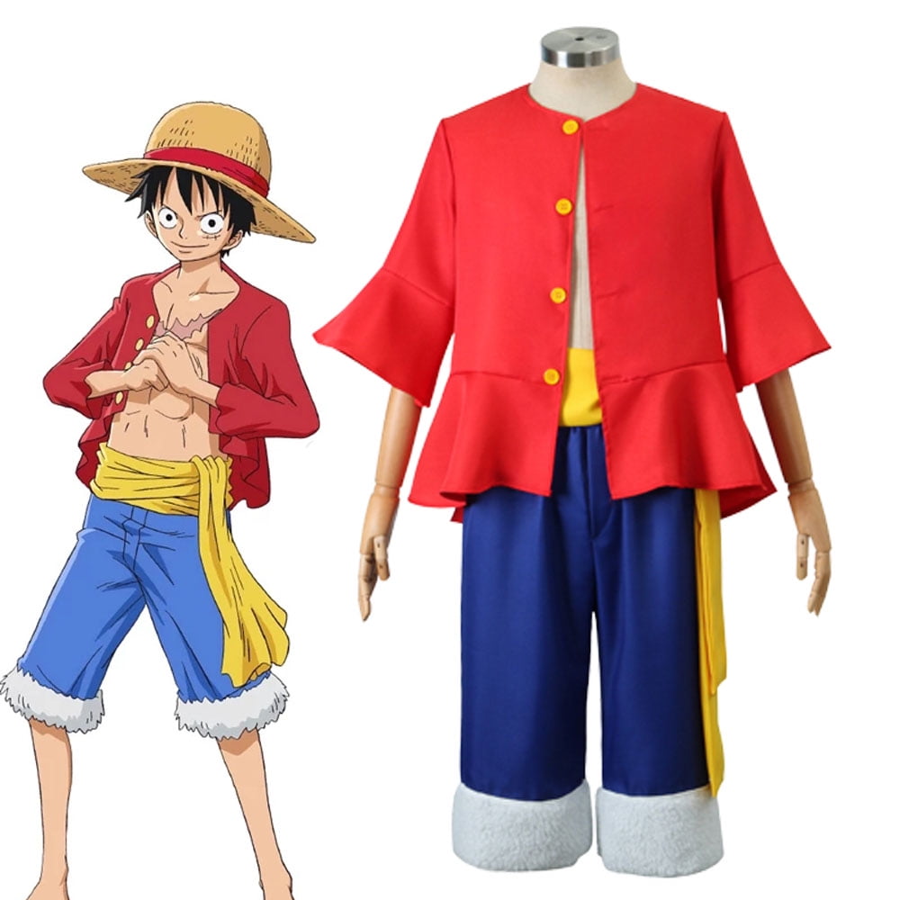Anime One Piece monkey d. Luffy cosplay costume male female halloween  carnival party show uniforms complete sets 