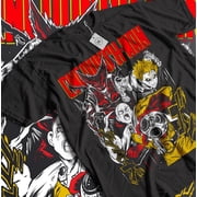 Anime One Punch Man Saitama VS Garou Graphic Black T-Shirt Size S-5XL