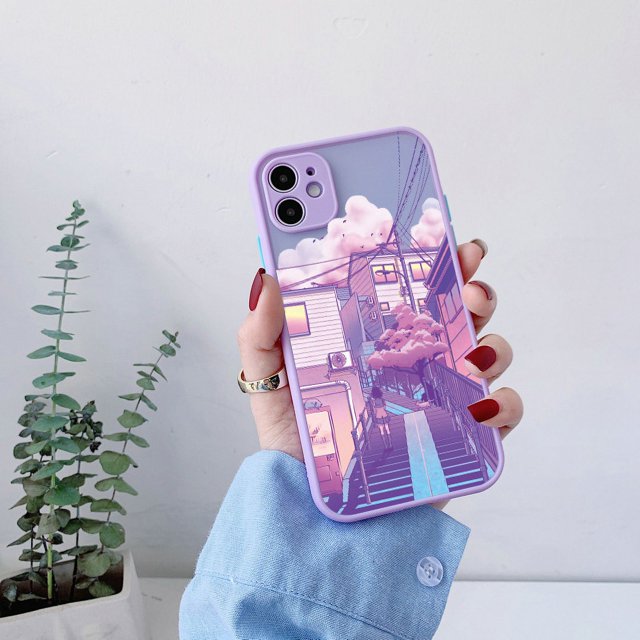 Anime Painted House scenery Phone Case For iPhone 7 8 Plus SE2 X XR XS