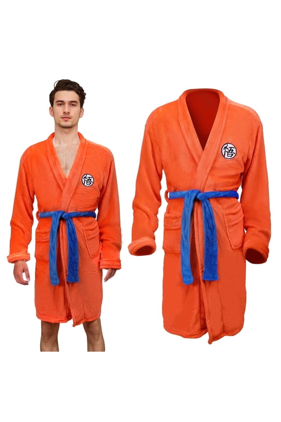 Anime Pajamas for Adults Anime Orange Onesie Plush Anime Robe Dressing Gown for Adults Halloween Christmas