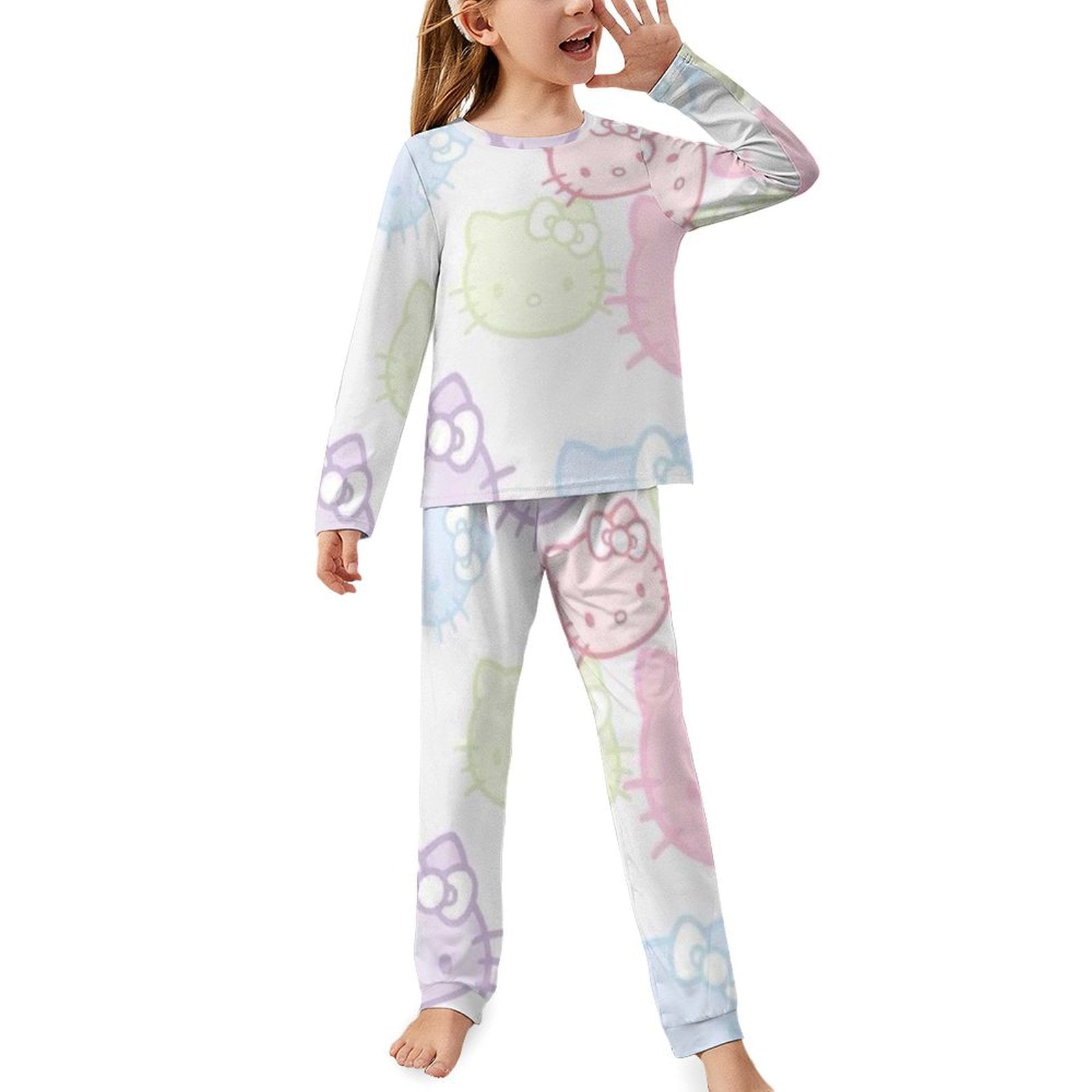 Anime Pants Hello Kitty Pajamas Set Cartoon Christmas Gift for Girls