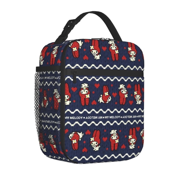 Anime Pattern Portable Lunch Bag for Women, Reusable Thermal Tote for Travel and Daily Use