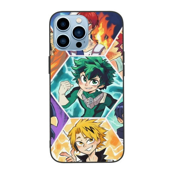 Anime Phone Case, My Hero Academia Phone Case Compatible With Iphone 13 Pro 6.1 Inch Iphone 13 Pro Max 6.7 Inch, Soft Anti-Scratch Shockproof TPU Protective Bumper Phone Cover