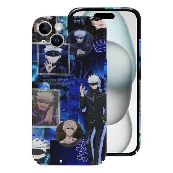 Anime Phone Case, Jujutsu Kaisen Phone Case for iPhone 15/ 15 Plus/ 15 Pro/ 15 Pro Max, Anti-Scratch & Shockproof PC Hard Shell Cover, Wireless Charging Compatible