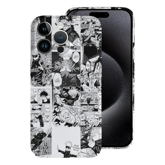 Anime Phone Case, Jujutsu Kaisen Phone Case for iPhone 15/ 15 Plus/ 15 Pro/ 15 Pro Max, Anti-Scratch & Shockproof PC Hard Shell Cover, Wireless Charging Compatible