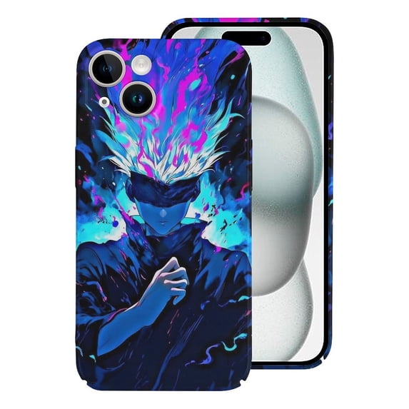 Anime Phone Case, Jujutsu Kaisen Phone Case for iPhone 15/ 15 Plus/ 15 Pro/ 15 Pro Max, Anti-Scratch & Shockproof PC Hard Shell Cover, Wireless Charging Compatible