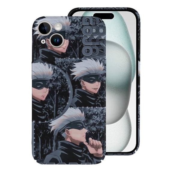 Anime Phone Case, Jujutsu Kaisen Phone Case for iPhone 15/ 15 Plus/ 15 Pro/ 15 Pro Max, Anti-Scratch & Shockproof PC Hard Shell Cover, Wireless Charging Compatible