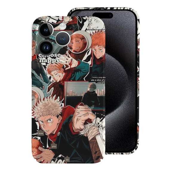 Anime Phone Case, Jujutsu Kaisen Phone Case for iPhone 15/ 15 Plus/ 15 Pro/ 15 Pro Max, Anti-Scratch & Shockproof PC Hard Shell Cover, Wireless Charging Compatible