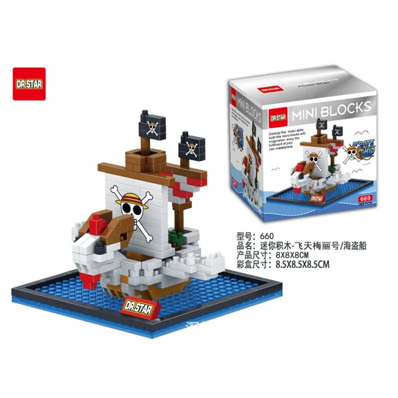 Anime Pirate Ship Building Blocks Thousand Sunny Going Merry Polortang One Diamond Bricks Piece Figure Toys For Christmas Gift