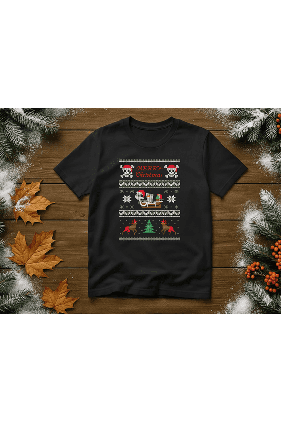 Anime Pirate Ship Sailing Holiday Humor Funny Graphic Design Unisex T-Shirt V90270, up to Size 5XL