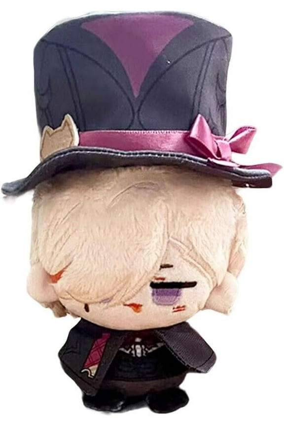 Anime Plush Keychain for Backpack, 4" Cute Chibi Plush Figure, Furina Lyney Neuvillette Stuffed Toys Bag Charm Xmas Birthday Gift Plush for Fans (Lyney)