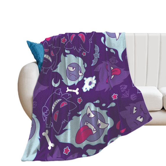Anime Pokemon Blankets Gengar Throw Blanket 30"*40"(76*100cm) Gengar Merch for Kids