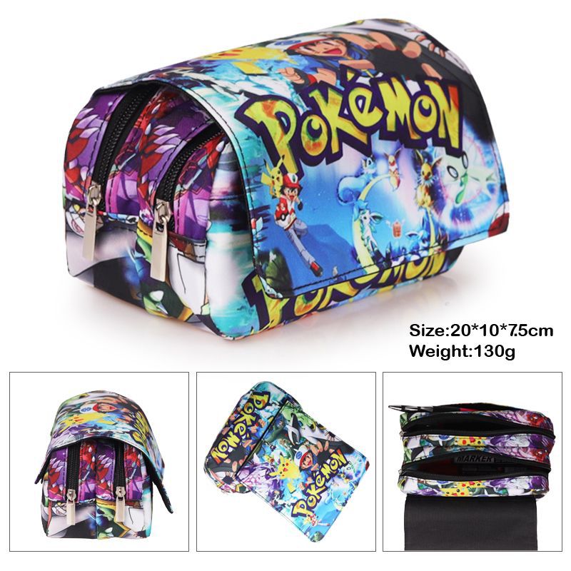 Anime Pokemon Pencil Case All Characters Pikachu Polyester Student