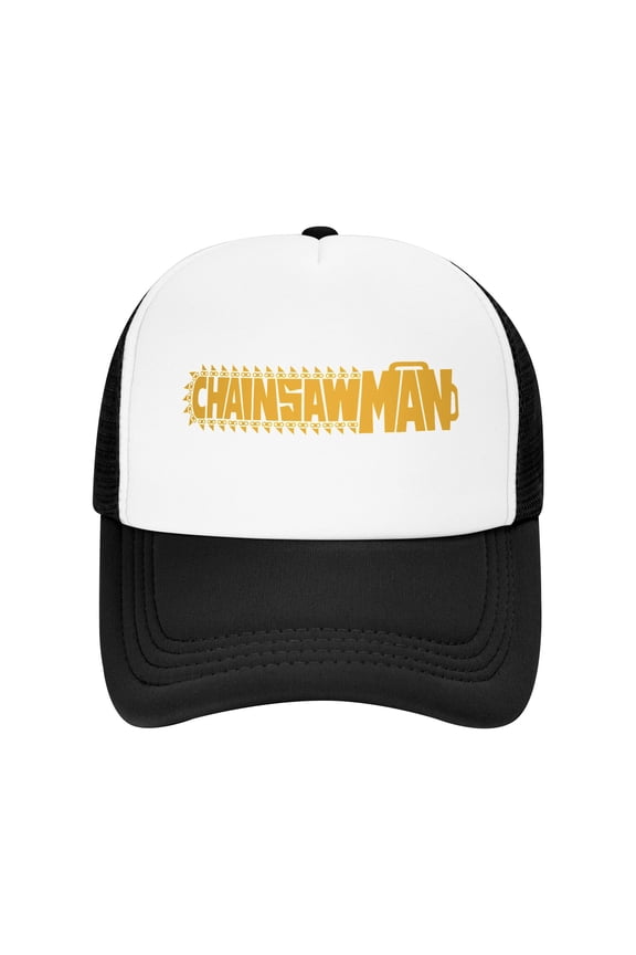 Anime Polyester Mesh Baseball Cap​,Comic Hat,Chainsaw Man Baseball Cap With Mesh Panels Trucker Hats