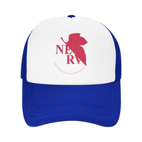 Anime Polyester Mesh Baseball Cap​,Comic Hat,NEON GENESIS EVANGELION EVA Baseball Cap With Mesh Panels Trucker Hats