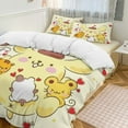 Anime Pompompurin Soft 3Piece Bedding Set (1 Duvet Cover + 2 Pillow