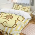 Anime Pompompurin Soft 3Piece Bedding Set (1 Duvet Cover + 2 Pillow